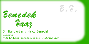 benedek haaz business card